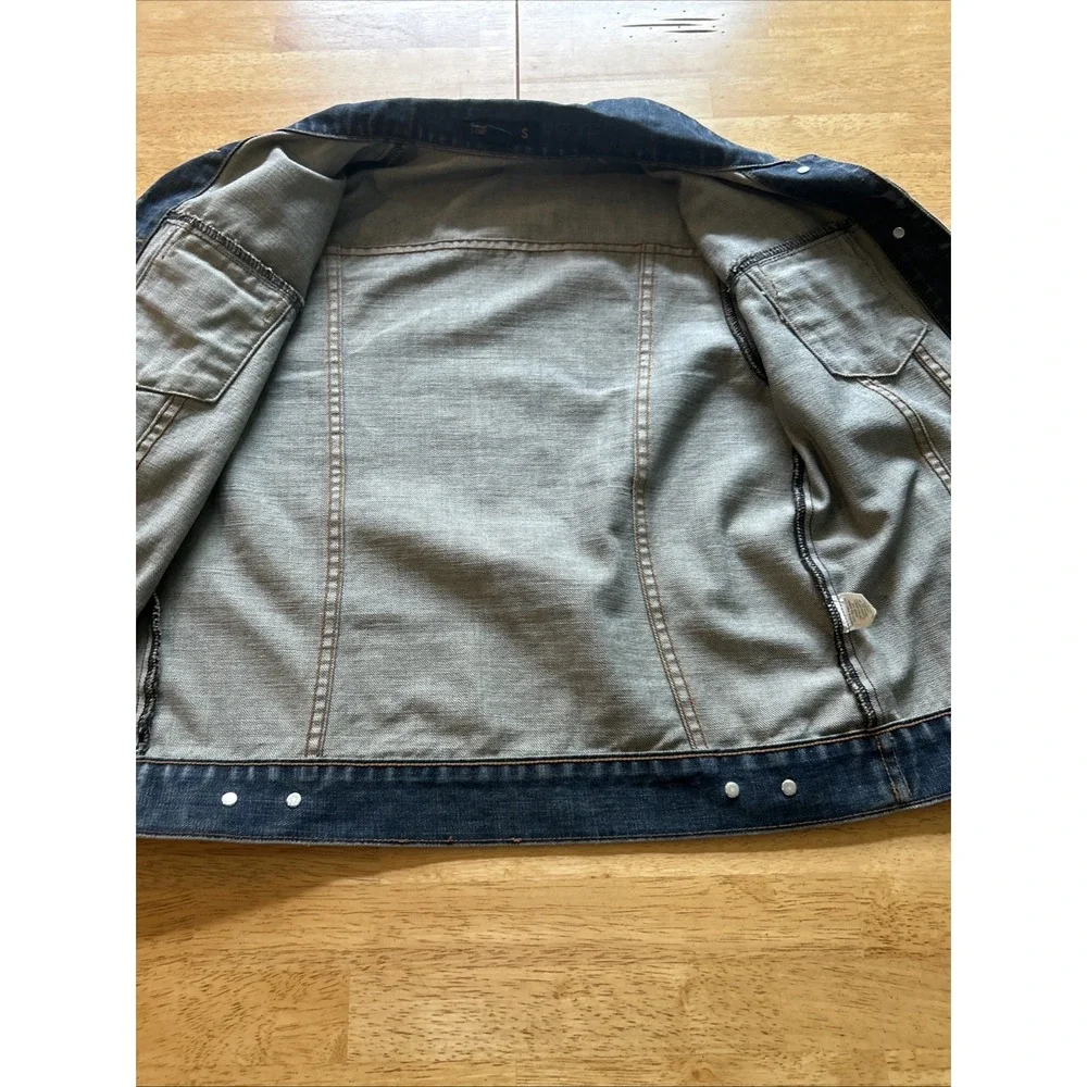 J Crew Dark Wash Distress Long Sleeve Denim Jacket Women's Size S - Picture 10 of 12